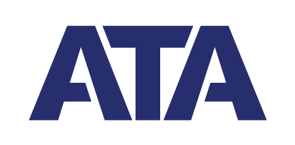 ATA logotyp – expert inom trafiksäkerhet, vägskyltar och tillfällig trafiklösning för entreprenad och offentlig sektor.