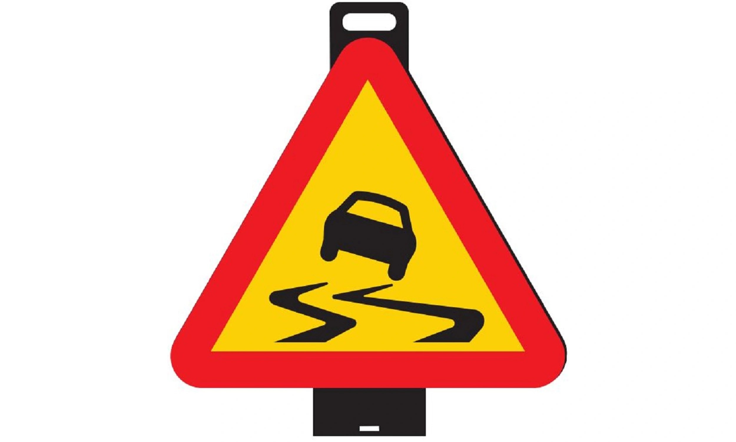 A10 Varning för slirig väg